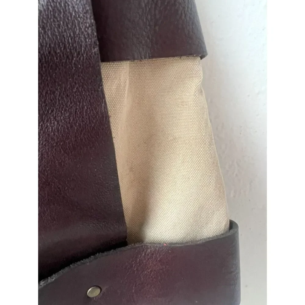 HARA Colombian Genuine Leather Trim Shoulder Bag Beige Brown Equestrian Style